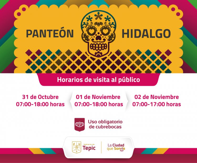 ANUNCIA GOBIERNO DE TEPIC HORARIOS DE PANTEONES POR DÍA DE MUERTOS.