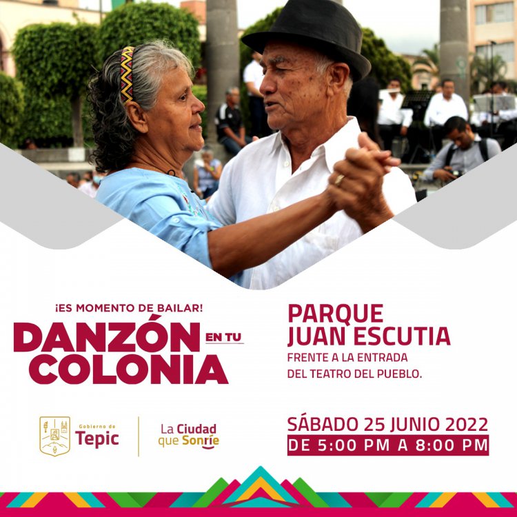 El GOBIERNO DE TEPIC TE INVITA AL SÁBADO DE DANZÓN en el Parque Juan Escutia, frente a la entrada del Teatro del Pueblo, de 5 de la tarde a 8 de la noche